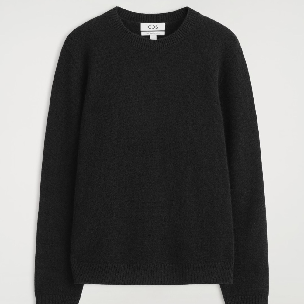 COS 100% Cashmere Crewneck Sweater Black Size Small